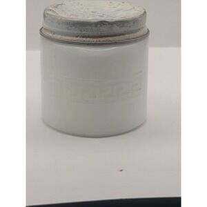 1930's Woodbury Milk Glass Cold Cream Jar with‎ Lid Embossed Art Deco Greek Key